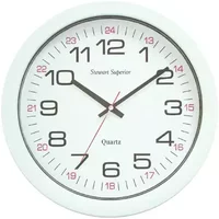 Seco Quartz 24 Hour Wall Clock 255mm Diameter White - 777