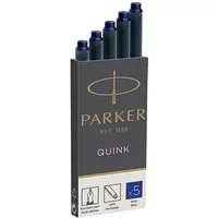 Parker Quink Long Ink Refill Cartridge for Fountain Pens Black Pack 5