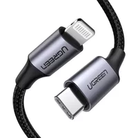 Ugreen 60759 mobile phone cable Black. Silver 1 m USB C Lightning