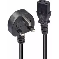Lindy 15m UK 3 Pin Plug to IEC C13 mains power Cable Black