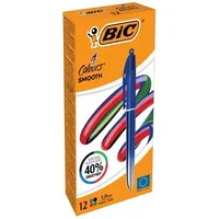 BIC Colors Smooth Black Blue Green Red Twist retractable ballpoint pen Medium 12 pc(s)