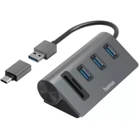 Hama 00200140 laptop dock/port replicator USB 3.2 Gen 1 (3.1 Gen 1) Type-A Anthracite Black