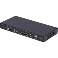 StarTech.com 2-Port Dual-Monitor DisplayPort KVM Switch with Dual View Video Matrix, 4K 60Hz, 4x USB Hub Ports, Hotkey Switching, DP 1.2 Matrix KVM, TAA Compliant