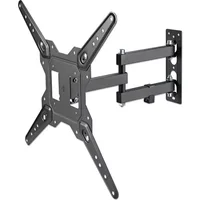 Manhattan Wall Mount for TV & Monitors (Full Motion), For screens 32" to 55", VESA compatability: all between 100x100mm and 400x400mm - check the dimensions of the four mounting holes on back of screen to ensure it fits, Max 30kg, Black, Bracket