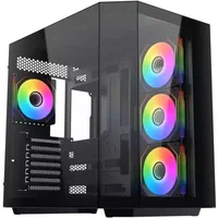 VIDA Edge ARGB Mid-Tower Gaming Case – Tempered Glass Windows, 4× 120 mm RGB Fans, USB 3.0, ATX - Black - EDGE-BLK