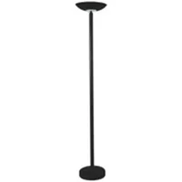 Alba LED Floor Lamp Steel H185cm Head Diameter 35cm Weighted Base Diameter 31cm Black - LEDSLIM N UK