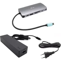 i-tec Metal USB-C Nano Dock HDMI/VGA with LAN + Charger 100W