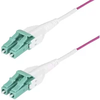 StarTech.com 15m (50ft) LC to LC (UPC) OM4 Multimode Fiber Optic Cable Erika Violet 50/125m 40G/100G LOMMF/VCSEL Uniboot Fiber Jumper Cord OFNR Riser Rated