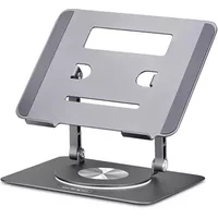 StarTech.com Rotating Laptop Stand, 360 Swivel, Ergonomic Desk Riser for Computer, Elevated Tray w/ Adjustable Tilt, Max 11lb/5kg, Aluminum Build, Portable Design