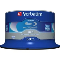Verbatim (43838) BD-R SL Datalife 25GB 6X 50 Pack Spindle No ID - Optical Media - Blu-ray Discs