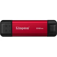 Kingston Technology 512GB Dual USB-A/C Portable SSD Up to 1050MB/s USB 3.2 Gen 2 512 GB USB Type-A / USB Type-C 3.2 Gen 2 (3.1 Gen 2) 1050 MB/s Black Red