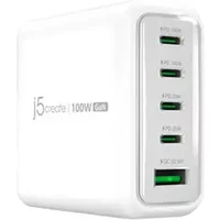 j5create JUP53100 power adapter - GaN - 4 x USB-C, USB - 100 watt