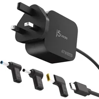 j5create JUP1565DCF3A-FN power adapter - GaN, with 3 DC connector types - USB-C - 67 watt