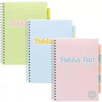 Pukka Pad A4 Wirebound Polypropylene Cover Project Book 200 Pages Pastel Blue/Pink/Mint (Pack 3) - 2012-PST