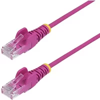 StarTech.com 1.5m Pink Slim CAT6 Ethernet Cable Snagless 100W PoE UTP LSZH 28AWG Pure Bare Copper Wire Slim RJ45 Network Patch Cord w/Strain Reliefs Individually Tested