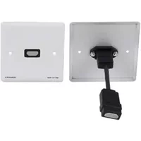 Kramer Electronics WP-H1M(WP-HDMI1M)/EU/GB(W). Socket type: HDMI Suitable for use in country/location: Europe United Kingdom Mounting type: Wall. Product colour: White. Width: 80 mm Depth: 40 mm Height: 80 mm