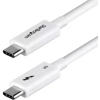 StarTech.com 3ft (1m) Thunderbolt 5 Cable 80Gbps/Up to 120Gbps 240W PD 8K 60Hz Certified Thunderbolt Cable Compatible w/Thunderbolt 4/USB4/USB-C - White Male Male 1 m 120 Gbit/s White Nickel