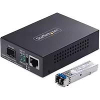 StarTech.com Single-Mode (SM) LC Fiber Media Converter for 10/100/1000 Networks Standalone Gigabit Ethernet to Fiber Converter 20km - TAA
