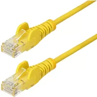 StarTech.com 2.5m Yellow Slim CAT6 Ethernet Cable Snagless 100W PoE UTP LSZH 28AWG Pure Bare Copper Wire Slim RJ45 Network Patch Cord w/Strain Reliefs Individually Tested