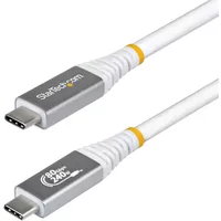 StarTech.com 50cm (1.6ft) USB4 Cable, 80Gbps, USB-IF Certified USB-C Cable, 240W PD, 8K 120Hz/4K 240Hz DP2.1 DP80, TPE Jacket, Thunderbolt 4 Compatible - White USB-C Cord