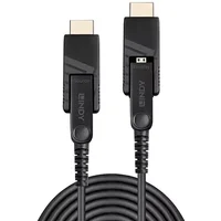 Lindy 10m Fibre Optic Hybrid Micro-HDMI 18G Cable with Detachable HDMI and DVI Connectors 10 m HDMI Type D (Micro) HDMI Type D (Micro) 18 Gbit/s Gold