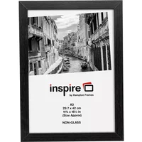 Hampton Frames Kent 20mm A4 Wood Frame Non Glass Black KENTA4NG