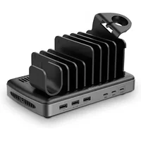 Lindy 73436 charging station organizer Freestanding Aluminium, Plastic Black, Grey