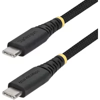 StarTech.com 1m (3ft) USB-C Charging Cable, 60W (3A) PD, Dual-Layer Braided Nylon/TPE Jacket, Rugged USB C Charging Cord, USB 2.0 Laptop Charger Cable