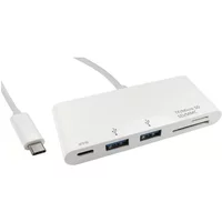 Cables Direct USB3C-HUB2CR-WPD USB 3.2 Gen 1 (3.1 Gen 1) Type-C White