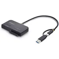 StarTech.com USB-C/USB-A to M.2 NVMe and 2.5in/3.5in SATA Adapter, 10Gbps, Tool-Free External SSD Hard Drive Reader, B+M/M-Key