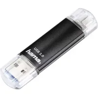 Hama Laeta Twin USB Flash Drive. USB 3.0. 128 GB. 40 MB/s. black