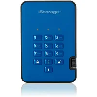 iStorage diskAshur HDD 1TB Blue | Secure Portable Hard Drive |AES-XTS 256-bit Hardware Encryption | PIN protected | OS & Platform Independent | TAA Compliant|Brute force hack defence | Dust/Water Resistant 1 TB 3.2 Gen 1 (3.1 Gen 1) 5400 RPM Blu