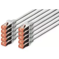 Digitus CAT 6 S/FTP Patch Cables. 0.25 m. Gray. 10-Pack