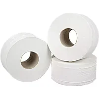 2Work Mini Jumbo Toilet Roll 2-Ply White 92mmx200m Core 76mm Pack of