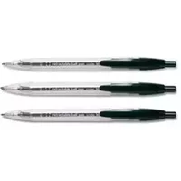 Office Retractable Grip Ball Pen Medium 1.0mm Tip 0.4mm Line Black