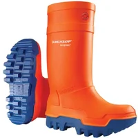 Men's Wide Fit Dunlop Purofort Thermo Full Safety Wellington Boots, Orange / 5 / 2E