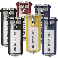 Durable Key Clips Organisational Label Hooks - 24 Pack - Assorted, Multi