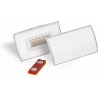 Durable CLICK FOLD Magnet Name Tag Badge Holders - 10 Pack - 40 x 75mm