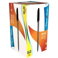 Papermate Inkjoy Black Stick Ballpoint Pen Medium Capped 100 Pack (S0977410)