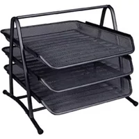 Q-Connect 3 Tier Letter Tray Black - Letter Trays - Desk Organisers