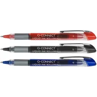 Q-Connect Liquid Ink Rollerball Pen Fine Black (Pack of 10) - KF50139