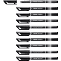 Stabilo Sensor Cus Tip Flnr BLK PK10 - Fineliner Pens - Cushion Tip