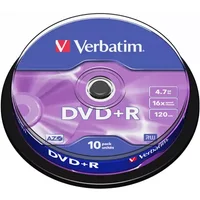Verbatim DVDR 16x 4.7GB Inkjet Printable 10 Pack 43508 VM34986