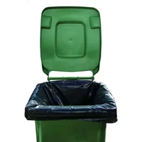 2Work Wheelie Bin Liner Medium Duty Black Pack of 100 2W01167 2W01167