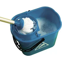 2Work Plastic Mop Bucket With Wringer 15 Litre Blue CNT00660 CNT00660
