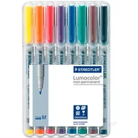 Staedtler Lumocolor OHP Acetate Water Soluble Pens / 8 Colour Pack Medium 1.0mm Tip (315-WP8)