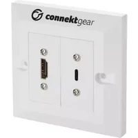 connektgear 5m Single Gang HDMI/USB Type C AV Cable Kit with 2m Input Cables