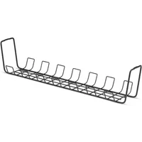 StarTech.com Under Desk Cable Management Tray, 24" Long, Metal Basket Style Cable Organizer, Screw-On Installation, Power Bar Holder, Metal, Black, TAA-Compliant