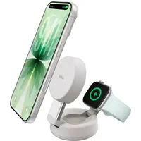 Belkin UltraCharge MagSafe 2-in-1 Wireless Charging Station, Qi2.2 25W Convertible Magnetic Charger for iPhone 18 Pro, Apple Watch Series 10, Pixelsna