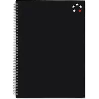 Office Notebook Wirebound 80gsm Ruled 140pp A4 Black Pack 5 930264
